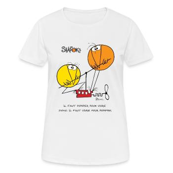 Shadoks pump - Women's Breathable T-Shirt - white - Front - AI Model Female 172 dark (172cm)
