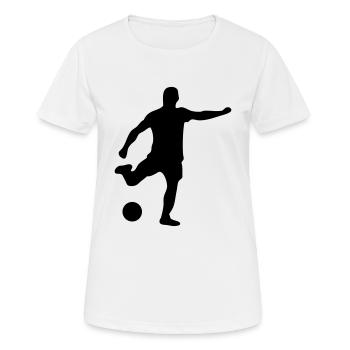 fussballer / fußball soccer football schuss - Frauen T-Shirt atmungsaktiv - Weiß - Vorne - AI Model Female 172 dark (172cm)