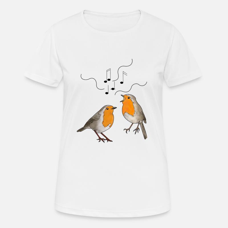 Singing robins - Women's Breathable T-Shirt - white