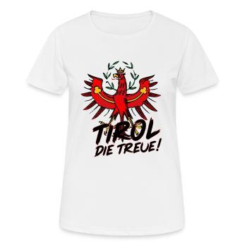 Tirol - Frauen T-Shirt atmungsaktiv - Weiß - Vorne - AI Model Female 172 dark (172cm)