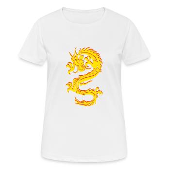 Chinesischer Drachen Dragon Tribal Tattoo - Frauen T-Shirt atmungsaktiv - Weiß - Vorne - AI Model Female 172 dark (172cm)