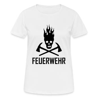 feuerwehr - Frauen T-Shirt atmungsaktiv - Weiß - Vorne - AI Model Female 172 dark (172cm)