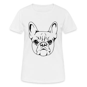 Bouledogue Français - T-shirt respirant Femme - blanc - Devant - AI Model Female 172 dark (172cm)