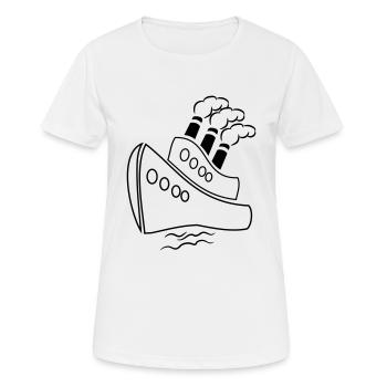dampfschiff schiff urlaub reisen schifffahrt - Frauen T-Shirt atmungsaktiv - Weiß - Vorne - AI Model Female 172 dark (172cm)
