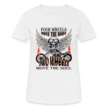 Motorrad Motorradfahrer Chopper - Frauen T-Shirt atmungsaktiv - Weiß - Vorne - AI Model Female 172 dark (172cm)