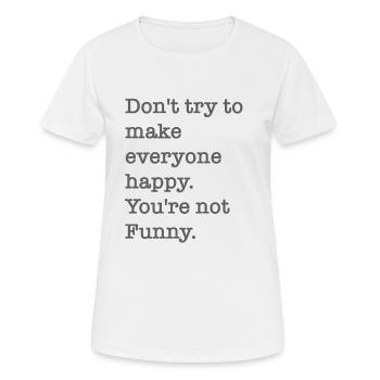Funny - Frauen T-Shirt atmungsaktiv - Weiß - Vorne - AI Model Female 172 dark (172cm)