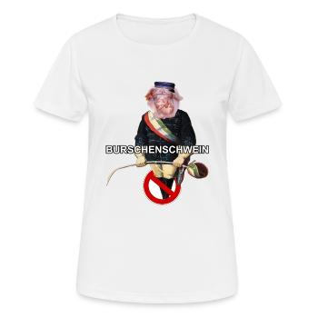 Studentenverbindung Burschenschaft Burschenschwein - Frauen T-Shirt atmungsaktiv - Weiß - Vorne - AI Model Female 172 dark (172cm)
