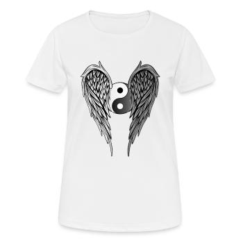 Yin & Yang ailes ailes d'ange ailes d'ange version 2 - T-shirt respirant Femme - blanc - Devant - AI Model Female 172 dark (172cm)