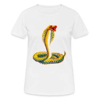 Pixel Schlange - Frauen T-Shirt atmungsaktiv - Weiß - Vorne - AI Model Female 172 dark (172cm)