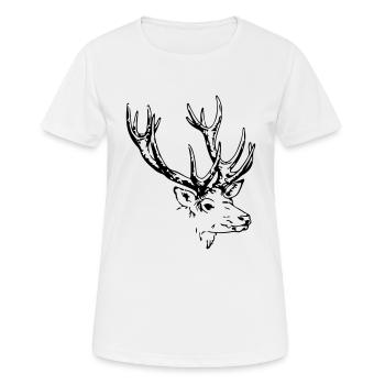 hirsch - Frauen T-Shirt atmungsaktiv - Weiß - Vorne - AI Model Female 172 dark (172cm)