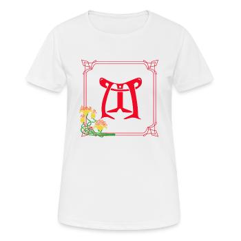jugendstil m rot - Frauen T-Shirt atmungsaktiv - Weiß - Vorne - AI Model Female 172 dark (172cm)
