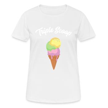 Ice Cream Triple Scoop - Frauen T-Shirt atmungsaktiv - Weiß - Vorne - AI Model Female 172 dark (172cm)