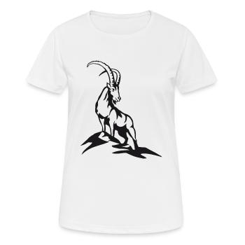 Capricorne en noir - T-shirt respirant Femme - blanc - Devant - AI Model Female 172 dark (172cm)