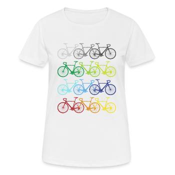 Vélos arc-en-ciel cyclistes cyclistes - T-shirt respirant Femme - blanc - Devant - AI Model Female 172 dark (172cm)