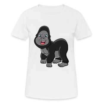 Gorilla - Frauen T-Shirt atmungsaktiv - Weiß - Vorne - AI Model Female 172 dark (172cm)