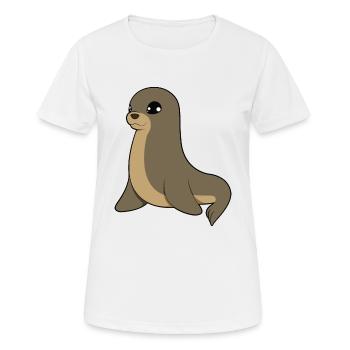 Lions de mer - T-shirt respirant Femme - blanc - Devant - AI Model Female 172 dark (172cm)