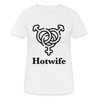 Hotwife - Frauen T-Shirt atmungsaktiv - Weiß - Vorne - AI Model Female 172 dark (172cm)