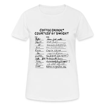Le bureau - Commande de café - im Büro - T-shirt respirant Femme - blanc - Devant - AI Model Female 172 dark (172cm)