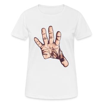 Saisie / étirement de la main, Art vectoriel - T-shirt respirant Femme - blanc - Devant - AI Model Female 172 dark (172cm)