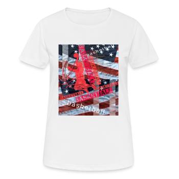 basketball - Frauen T-Shirt atmungsaktiv - Weiß - Vorne - AI Model Female 172 dark (172cm)