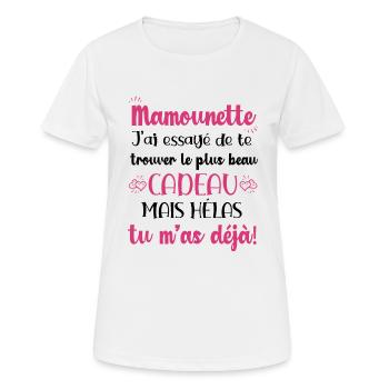 Mamounette ton plus beau cadeau original fête noël - T-shirt respirant Femme - blanc - Devant - AI Model Female 172 dark (172cm)