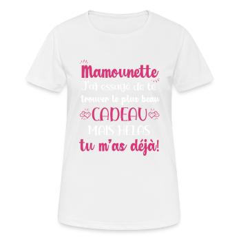 Mamounette ton plus beau cadeau original fête noël - T-shirt respirant Femme - blanc - Devant - AI Model Female 172 dark (172cm)