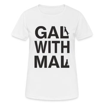 Gal with Mal - Belgischer Schäferhund Malinois - Frauen T-Shirt atmungsaktiv - Weiß - Vorne - AI Model Female 172 dark (172cm)