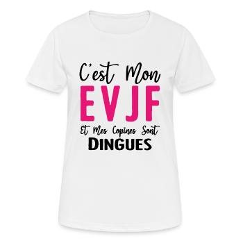 C'est mon EVJF et mes copines sont dingues - evjf - T-shirt respirant Femme - blanc - Devant - AI Model Female 172 dark (172cm)