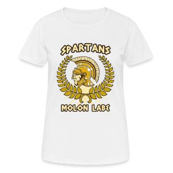 Molon Labe Sparta Casque Spartan Spartacus - T-shirt respirant Femme - blanc - Devant - AI Model Female 172 dark (172cm)