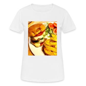 burger - T-shirt respirant Femme - blanc - Devant - AI Model Female 172 dark (172cm)