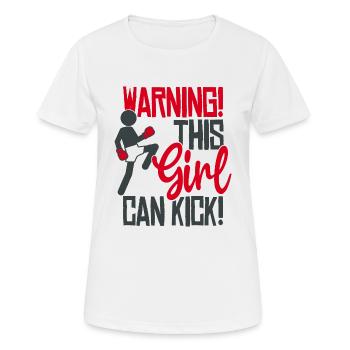 kick! Kickboxing Slogan Boxing - Women's Breathable T-Shirt - white - Front - AI Model Female 172 dark (172cm)