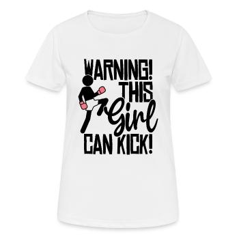 kick! Kickboxing Slogan Boxing - Women's Breathable T-Shirt - white - Front - AI Model Female 172 dark (172cm)
