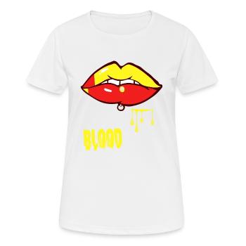 Piercing & Blut - Frauen T-Shirt atmungsaktiv - Weiß - Vorne - AI Model Female 172 dark (172cm)