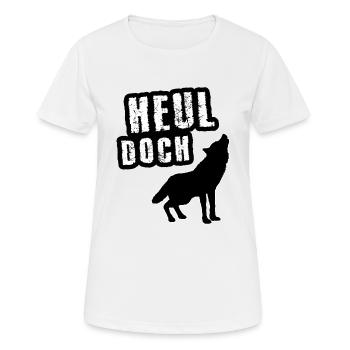 Heul doch - Frauen T-Shirt atmungsaktiv - Weiß - Vorne - AI Model Female 172 dark (172cm)
