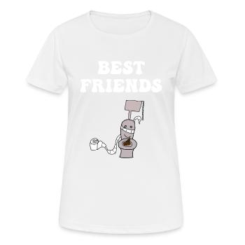 Toilettes Best Friends - T-shirt respirant Femme - blanc - Devant - AI Model Female 172 dark (172cm)
