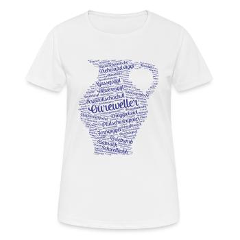 Bembel blau - Frauen T-Shirt atmungsaktiv - Weiß - Vorne - AI Model Female 172 dark (172cm)