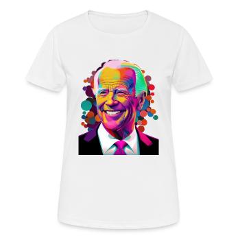 Président souriant - T-shirt respirant Femme - blanc - Devant - AI Model Female 172 dark (172cm)
