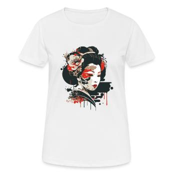 retro Geisha girl - Frauen T-Shirt atmungsaktiv - Weiß - Vorne - AI Model Female 172 dark (172cm)