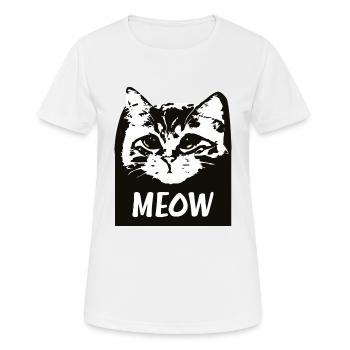 Miaou Chat - T-shirt respirant Femme - blanc - Devant - AI Model Female 172 dark (172cm)