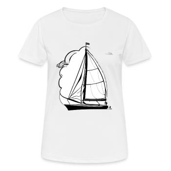 Segelschiff Segler Segelboot Segelsport Segeln - Frauen T-Shirt atmungsaktiv - Weiß - Vorne - AI Model Female 172 dark (172cm)