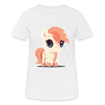 Poney - T-shirt respirant Femme - blanc - Devant - AI Model Female 172 dark (172cm)