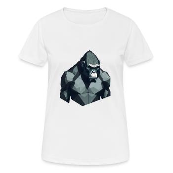 Polygon-Gorilla - Frauen T-Shirt atmungsaktiv - Weiß - Vorne - AI Model Female 172 dark (172cm)