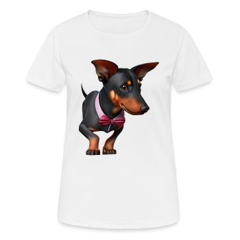 Doberman Chien Doberman Dresseur Doberman Chiot Doberman - T-shirt respirant Femme - blanc - Devant - AI Model Female 172 dark (172cm)