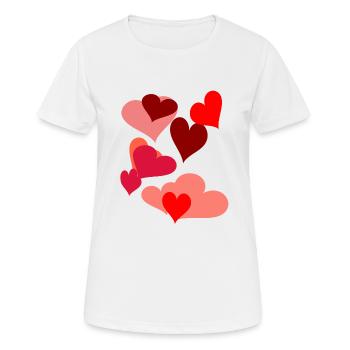 Symbol Herzen Herz Romantik Liebe herzlich - Frauen T-Shirt atmungsaktiv - Weiß - Vorne - AI Model Female 172 dark (172cm)