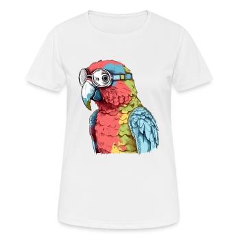 Pecco, der Brillenpapagei - Frauen T-Shirt atmungsaktiv - Weiß - Vorne - AI Model Female 172 dark (172cm)