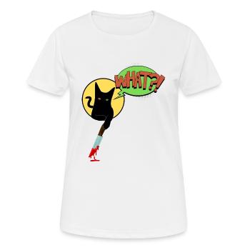 Schwarze Katze Was - Frauen T-Shirt atmungsaktiv - Weiß - Vorne - AI Model Female 172 dark (172cm)