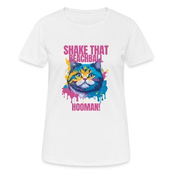Splashy Whiskers Summer Cat - Women's Breathable T-Shirt - white - Front - AI Model Female 172 dark (172cm)