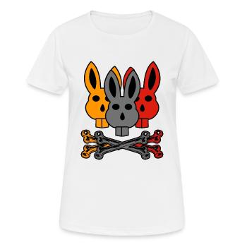 böses Hasi "bad bunny" aesthetic danger style - Frauen T-Shirt atmungsaktiv - Weiß - Vorne - AI Model Female 172 dark (172cm)
