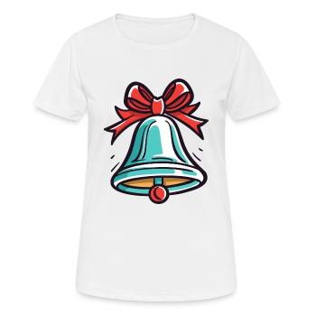 Cloche pour Noël - T-shirt respirant Femme - blanc - Devant - AI Model Female 172 dark (172cm)
