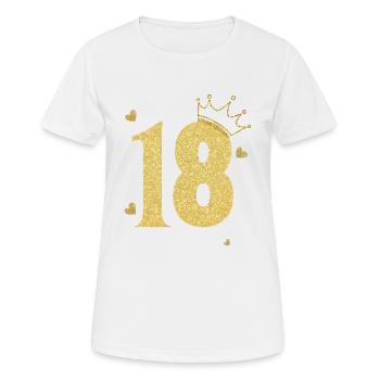 18th Anniversary Golden Crown - Women's Breathable T-Shirt - white - Front - AI Model Female 172 dark (172cm)